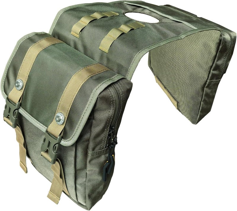 Larswon Universal Water-resistant ATV Tank Bag - Heavy-Duty Motorcycle Saddle Storage Compatible with Sportsman, Grizzly, KingQuad & Most ATV/UTV/Snowmobile AccessoriesArmy Green - Image 1
